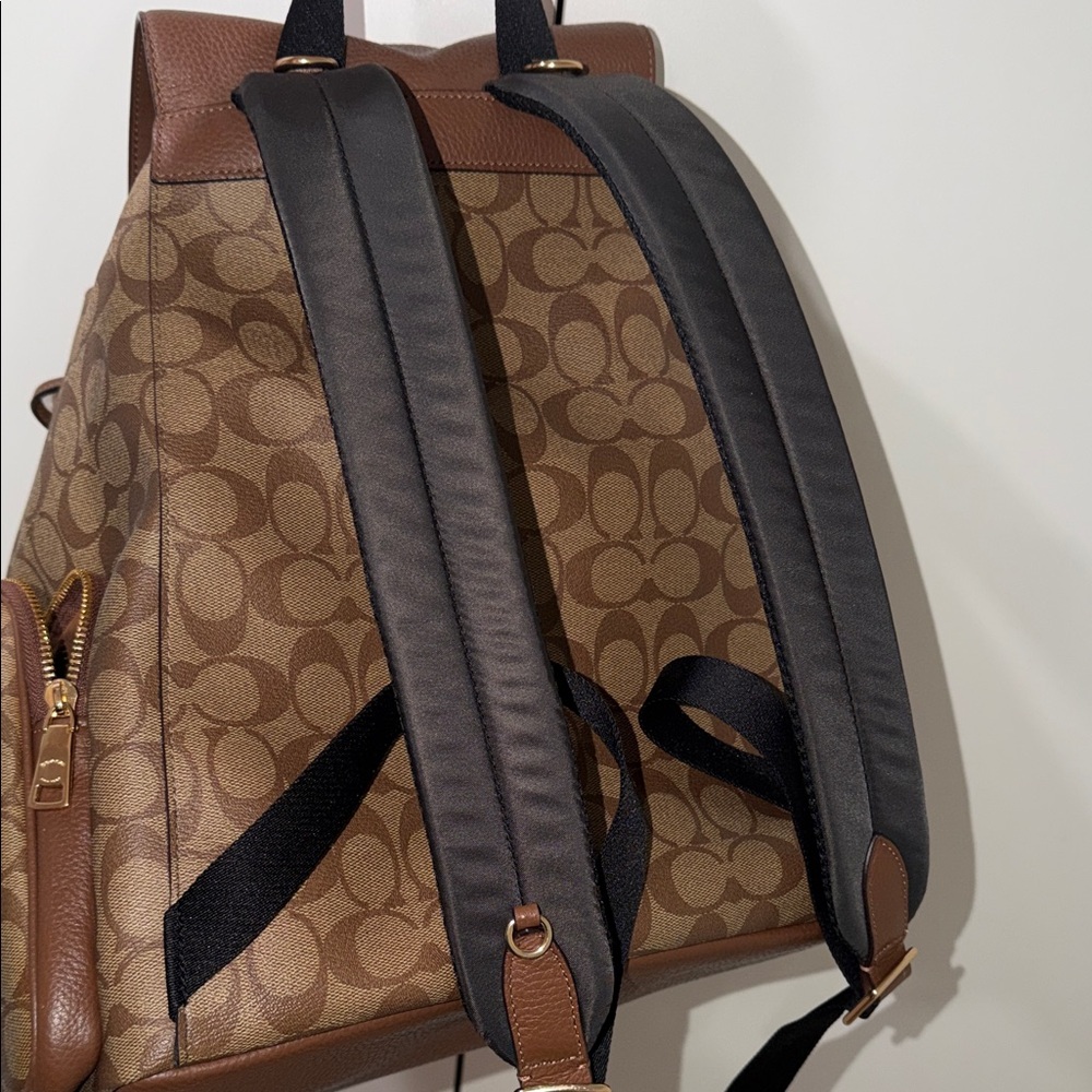 Coach Tan and Brown Signature Backpack - Picture 7 of 8
